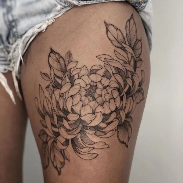 Tattoo hoa cúc cho nữ