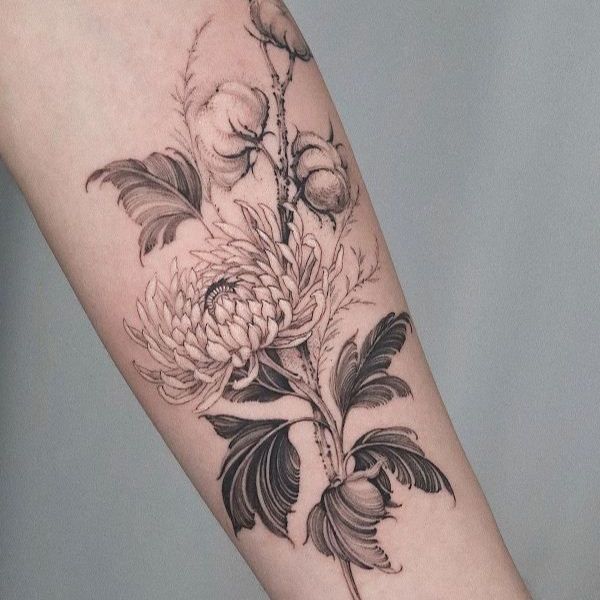 Tattoo hoa cúc trắng
