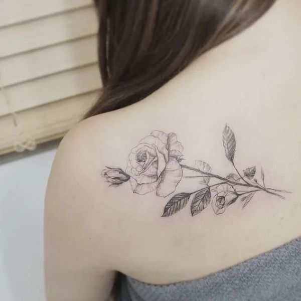 Tattoo mini ở vai hoa lan đẹp