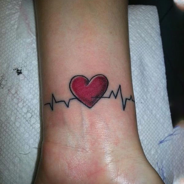 Tattoo nhịp tim cổ tay độc