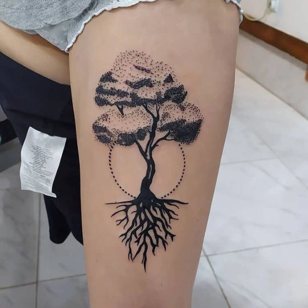 Tattoo ở chân cho nữ cây đẹp