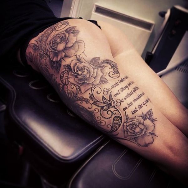 Tattoo ở chân cho nữ full đùi