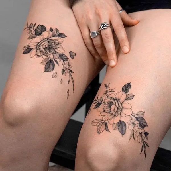 Tattoo ở chân cho nữ hoa lan