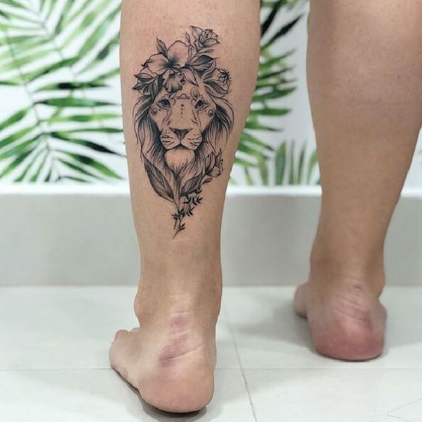Tattoo ở chân cho nữ sư tử chất