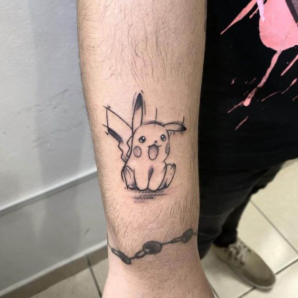 Tattoo pikachu dễ thương