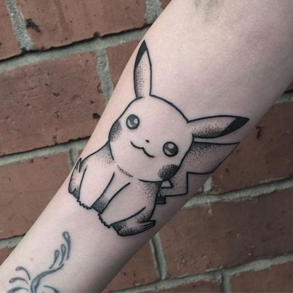 Tattoo pikachu đen trắng đẹp