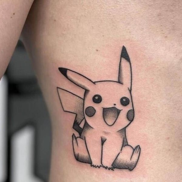 Tattoo pikachu ở bụng
