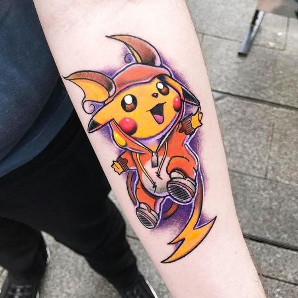 Tattoo pikachu ở cánh tay đẹp