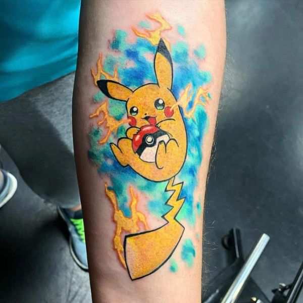 Tattoo pikachu ở tay