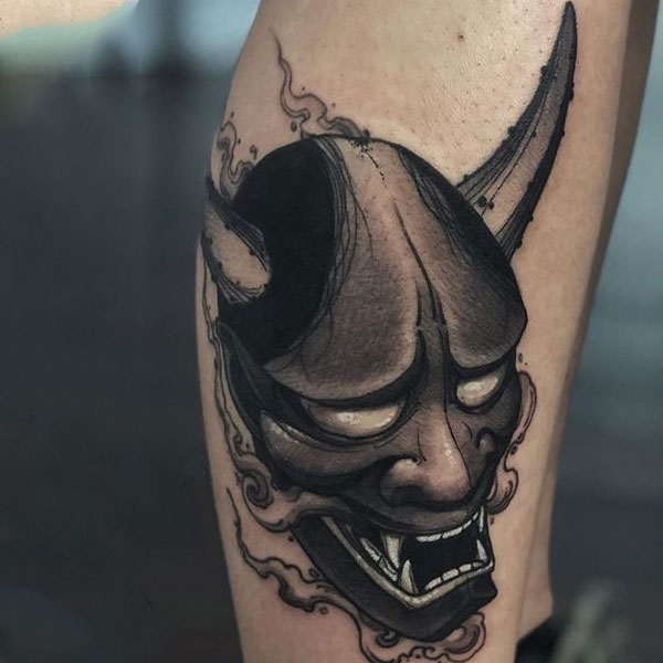 Tattoo quỷ dạ xoa đen giòn trắng