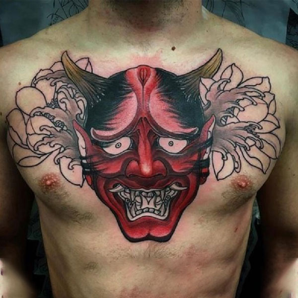 Tattoo quỷ dạ xoa ở ngực chất