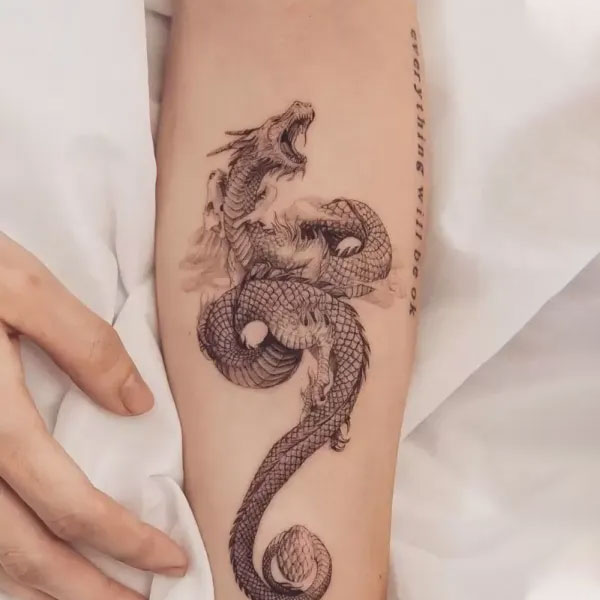 Tattoo Long quấn tay đen phối trắng chất