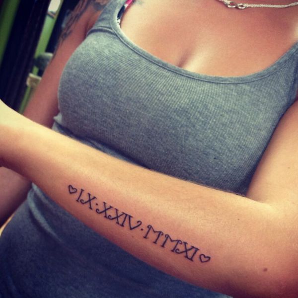 Tattoo số la mã siêu đẹp cho nữ