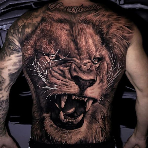 Tattoo sư tử gào thét