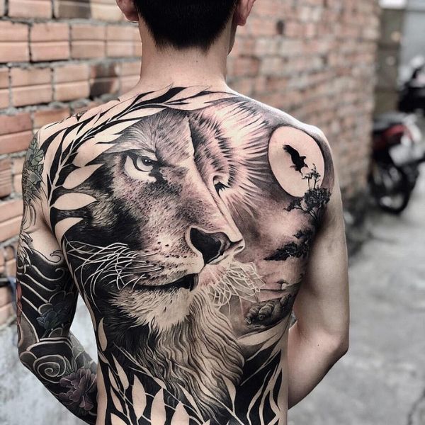 Tattoo sư tử lãnh chúa siêu đẹp