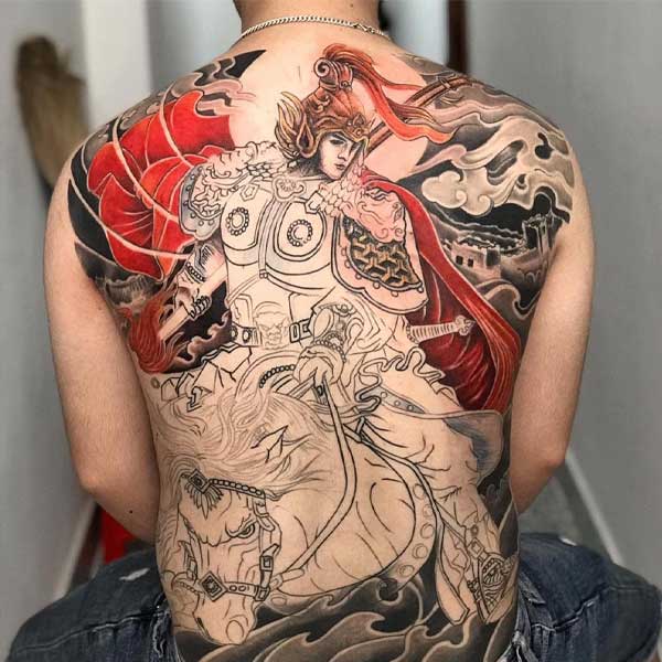 Tattoo triệu tử long kín lưng đẹp