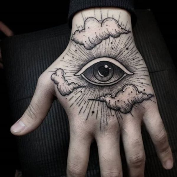 Tattoo bàn tay con cái mắt