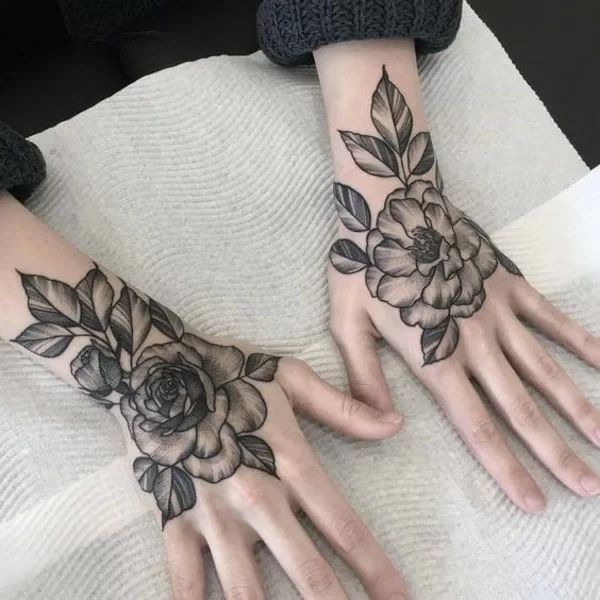 Tattoo bàn tay hoa siêu đẹp