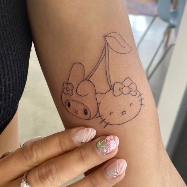 Tattoo hello kitty đơn giản cute