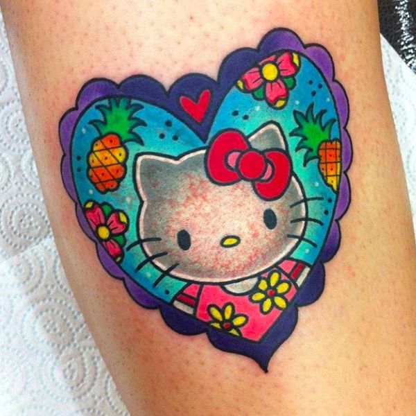 Tattoo hello kitty ở chân siêu đẹp