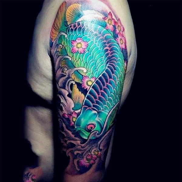 Tattoo cá Long bắp tay đẹp
