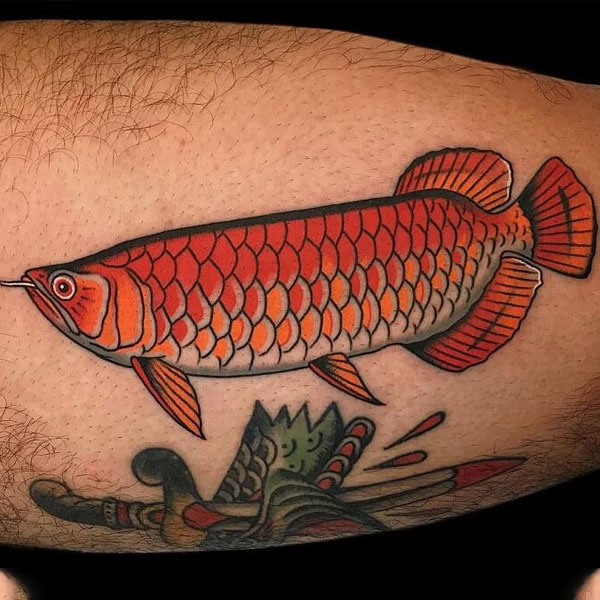 Tattoo cá Long đỏ ối đẹp