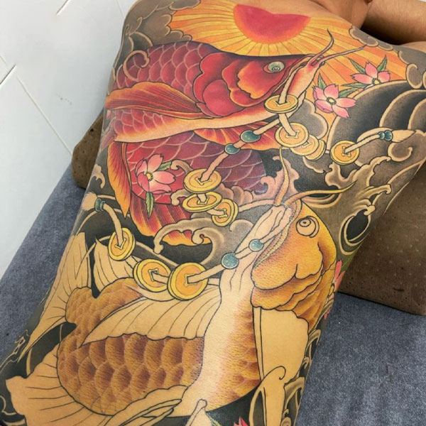 Tattoo cá Long full lưng