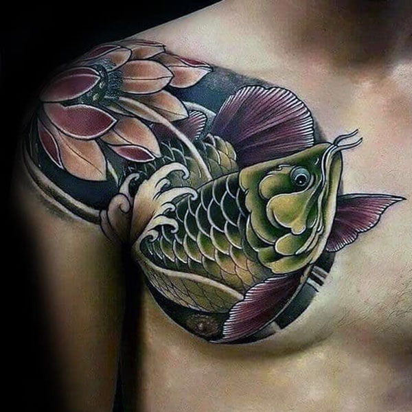 Tattoo cá Long ở ngực
