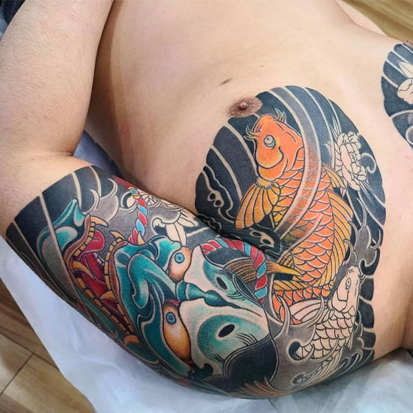 Tattoo cá Long ở vai