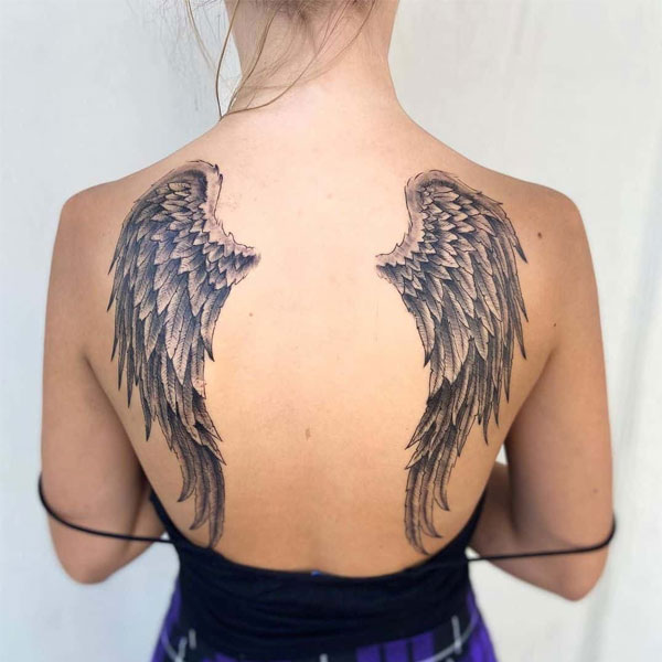 Tattoo cánh thiên thần cho nữ