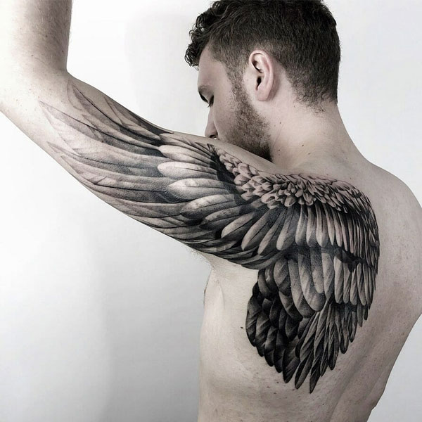 Hình xăm dán tattoo cánh thiên thần