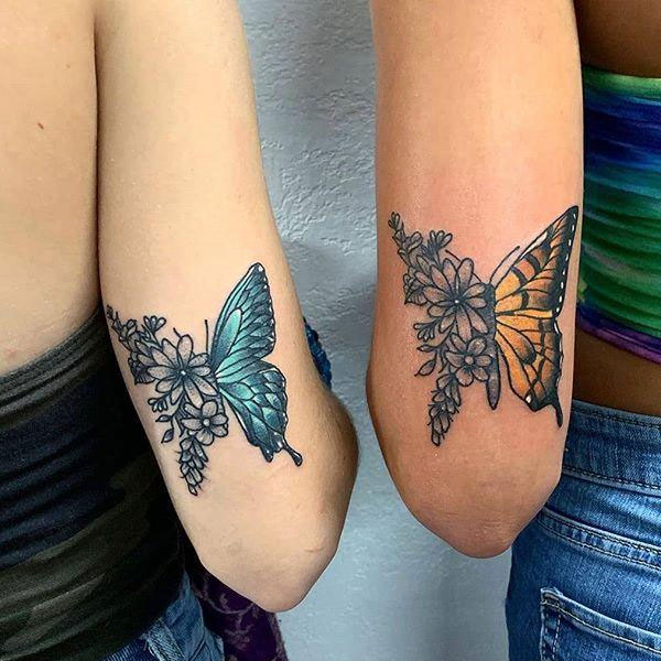 Tattoo cặp mini bướm đẹp
