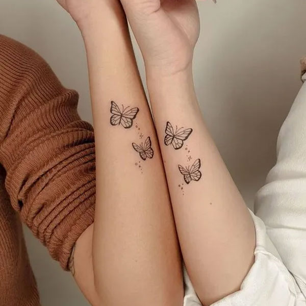 Tattoo cặp mini bướm