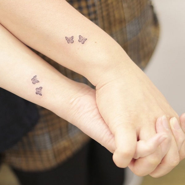 Tattoo cặp mini cánh tay cute