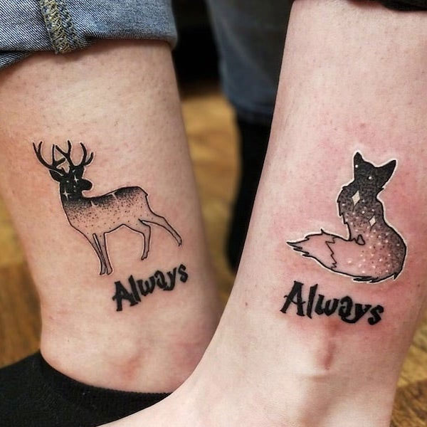 Tattoo cặp mini cổ chân đẹp