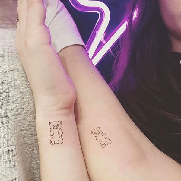 Tattoo cặp mini gấu