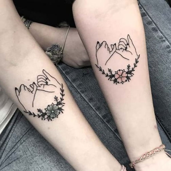 Tattoo cặp mini móc tay