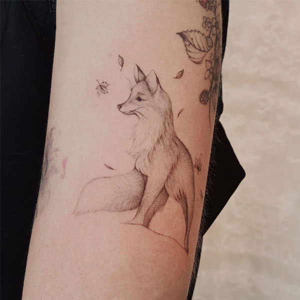 Tattoo con cáo đẹp chất cho nam