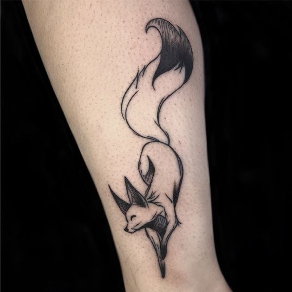 Tattoo con cáo đơn giản đẹp