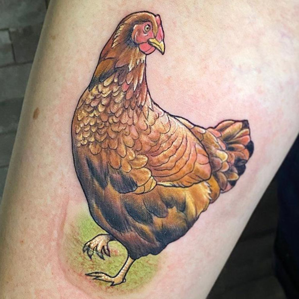 Tattoo con gà chất