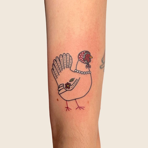 Tattoo con gà đơn giản đẹp