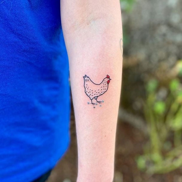 Tattoo con gà mái tơ