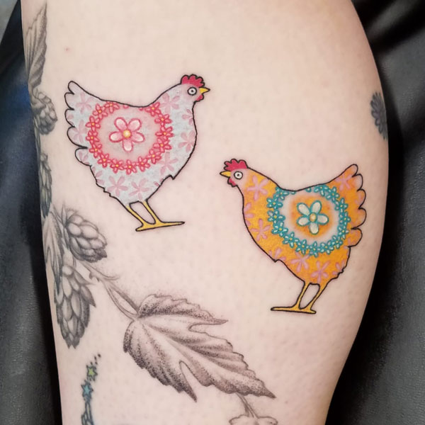 Tattoo con gà mái