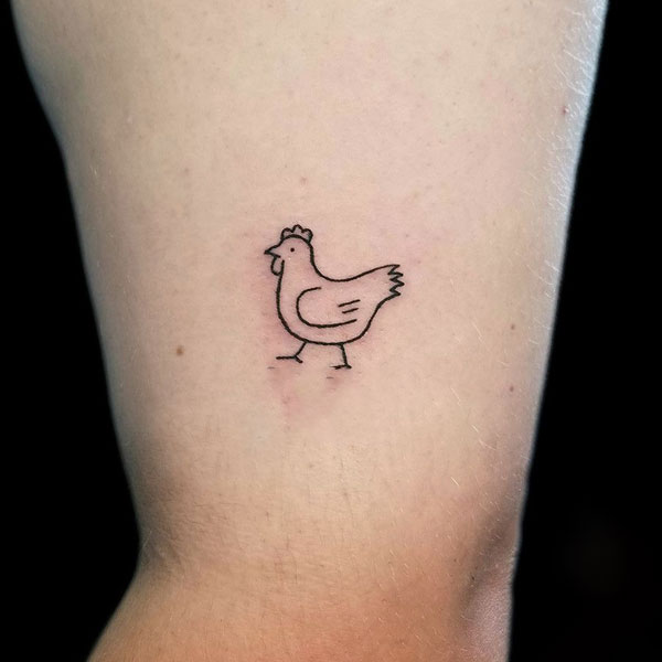Tattoo con gà mini cho nữ