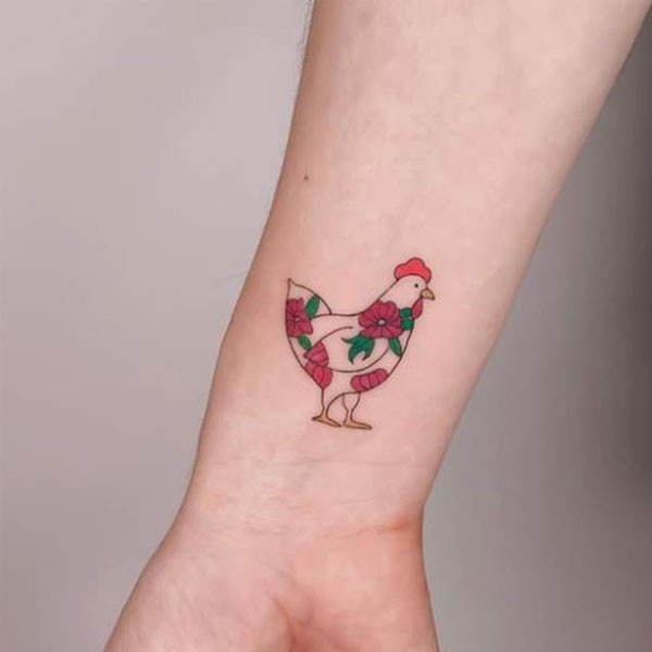 Tattoo con gà tía tô