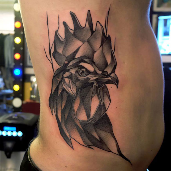 Tattoo con gà trống 3d