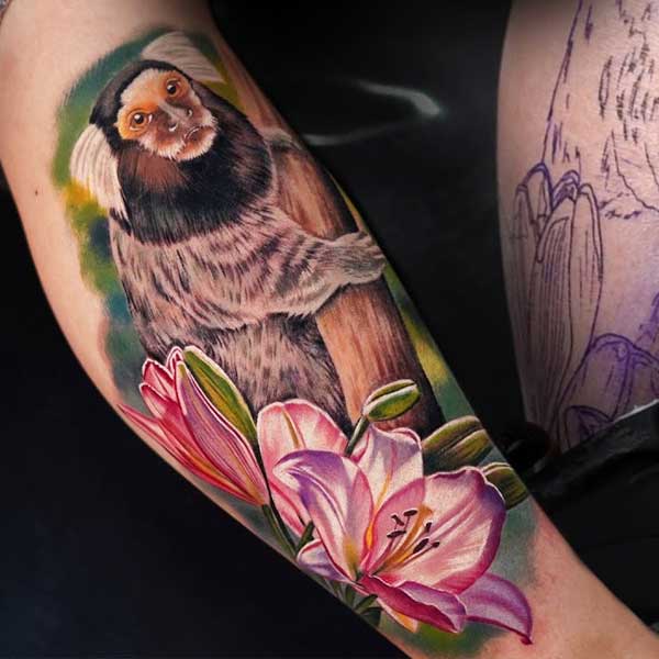 Tattoo con cái khỉ cánh tay đẹp