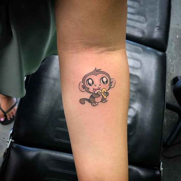Tattoo con khỉ nhỏ cute