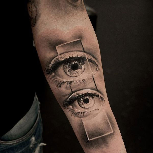 Tattoo con mắt đôi siêu ngầu
