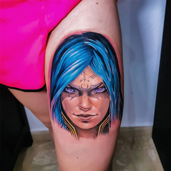 Tattoo hoạt hình nữ anh hùng